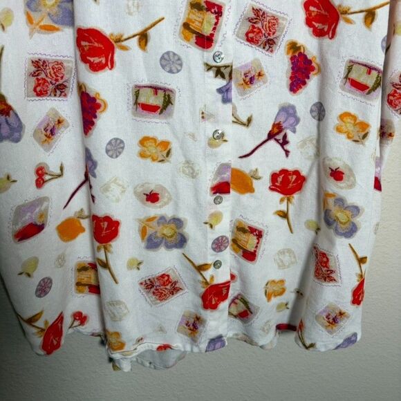 Hester & Orchard Button Up Women's XL Shirt Printed Floral Cottage Summer - Picture 4 of 8